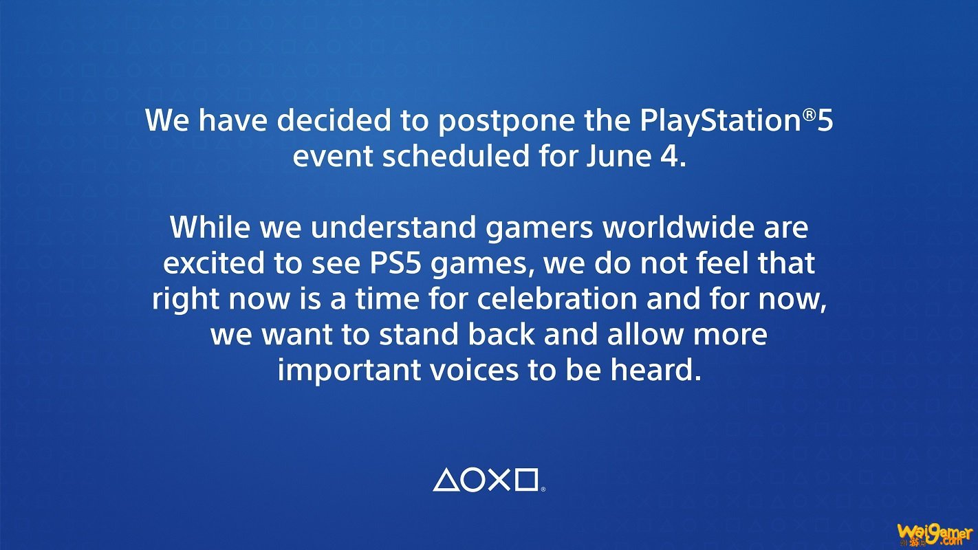 索尼宣布推迟PS5游戏发布会 日期待定