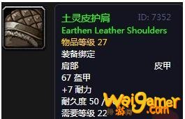 《魔兽世界》怀旧服土灵皮护肩介绍