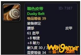 《魔兽世界》怀旧服暗色皮带介绍