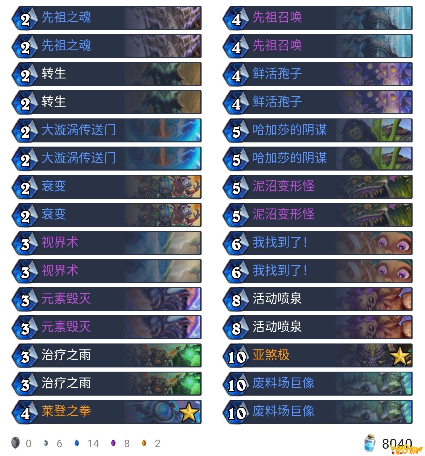 《炉石传说》外域的灰烬大哥萨卡组构筑