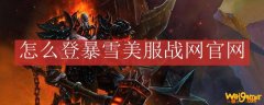 怎么登暴雪美服战网官网