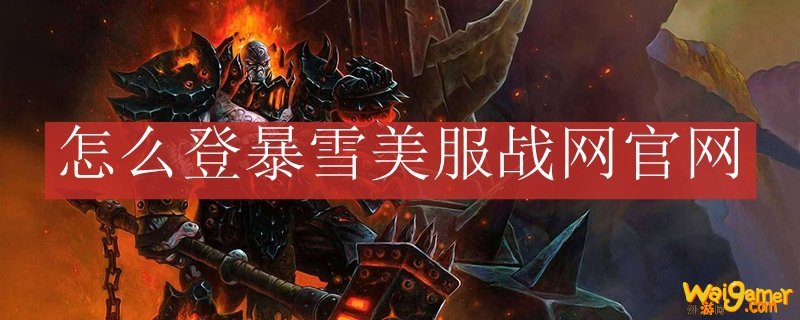 怎么登暴雪美服战网官网