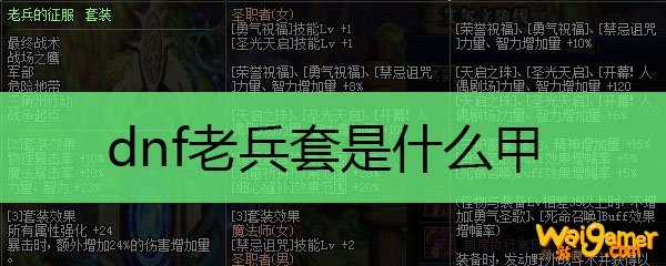 dnf老兵套是什么甲