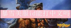 暴雪美服id能打中文吗
