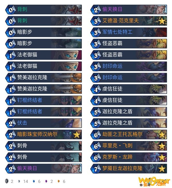《炉石传说》外域的灰烬天梯主流JK贼卡组构筑