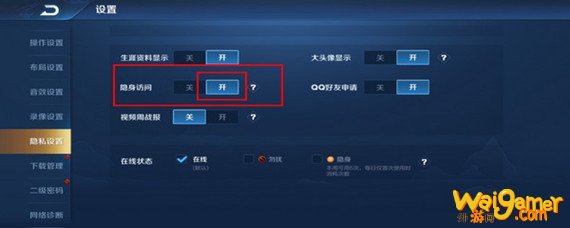 王者荣耀开了隐身访问别人还能看到吗