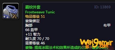《魔兽世界》怀旧服霜纹外套介绍