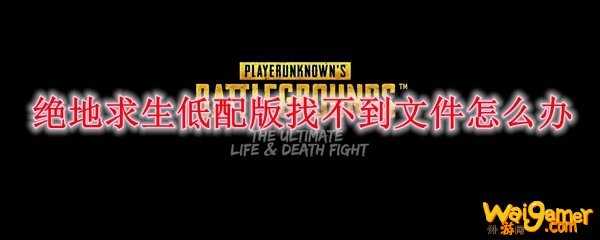 绝地求生低配版找不到文件怎么办