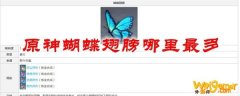 原神蝴蝶翅膀哪里最多