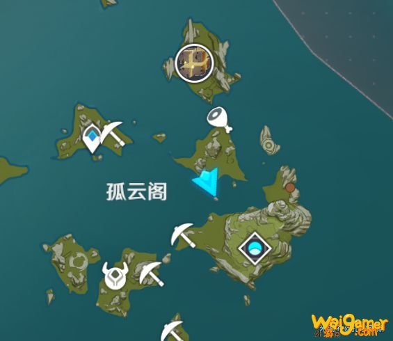 原神孤云阁陨星碎屑位置图