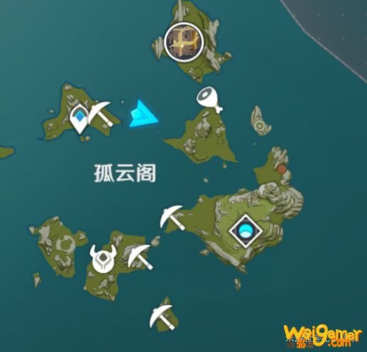 原神孤云阁陨星碎屑位置图