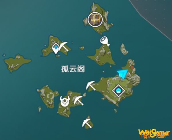 原神孤云阁陨星碎屑位置图