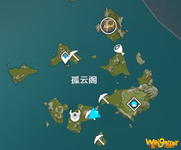 原神孤云阁陨星碎屑位置图