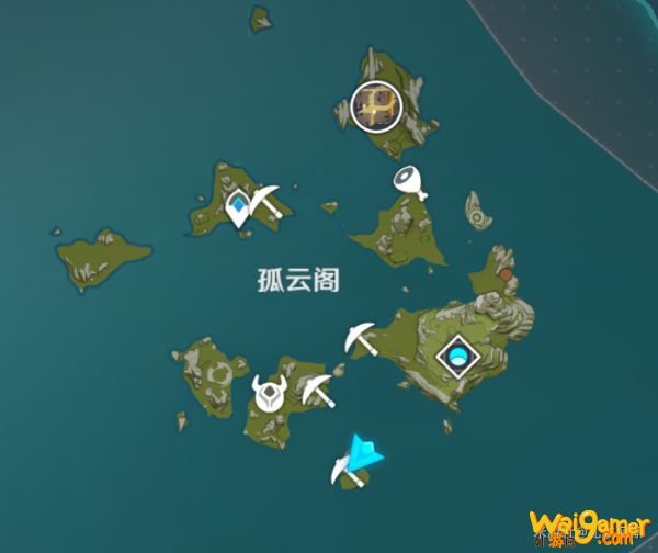 原神孤云阁陨星碎屑位置图
