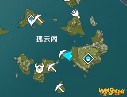 原神孤云阁陨星碎屑位置图
