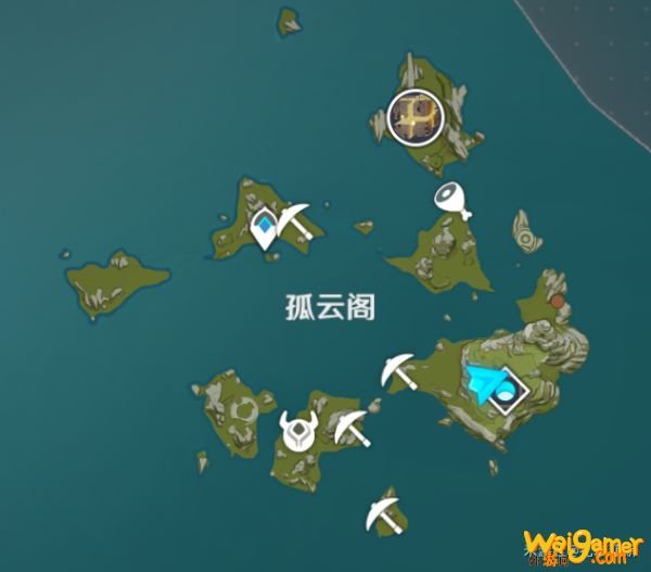 原神孤云阁陨星碎屑位置图