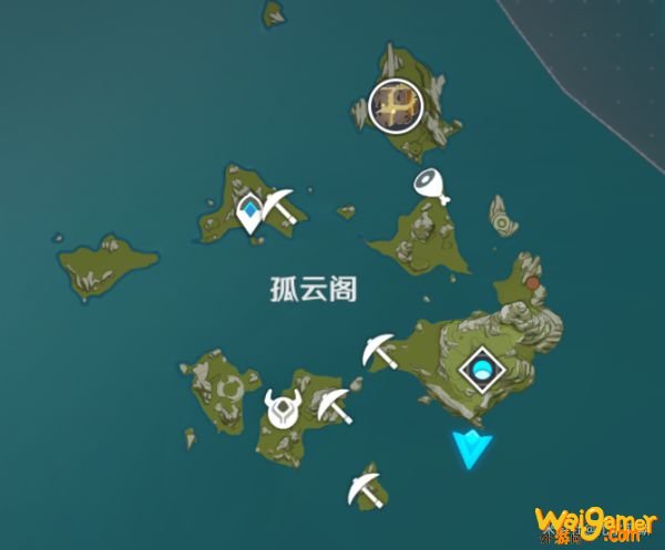 原神孤云阁陨星碎屑位置图